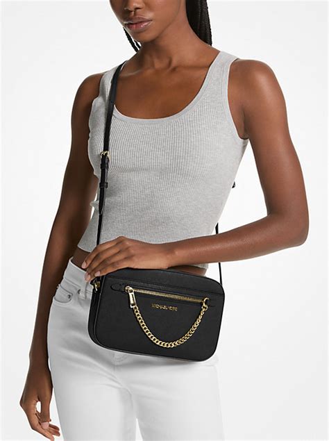 michael kors 32f9gj6c98 lg crossbody|Jet Set Large Leather Chain Crossbody Bag .